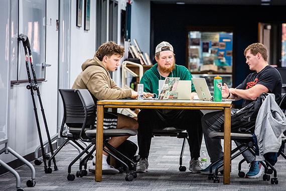 A group of students work at the B.D. Owens Library, which hosts its 24th annual Brick & Click conference Friday, Nov. 1. (Northwest Missouri State University photo)